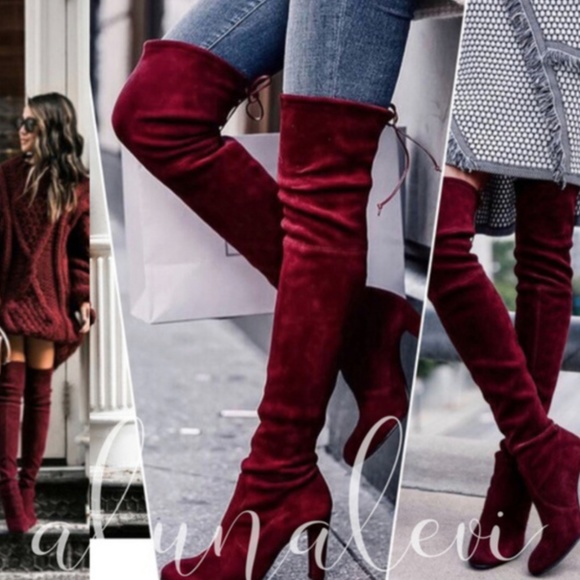 Shoes - New Wine Vegan Suede Over The Knee Boots